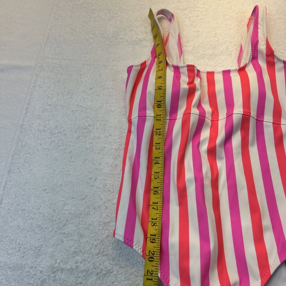 Fabletics Scoop Back One Piece Swimsuit SZ S Neon Candy Stripe NEW w/Tags - Picture 7 of 8